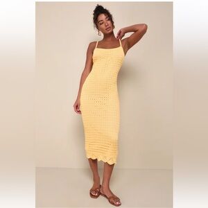 Lulu's Yellow Midi Dress